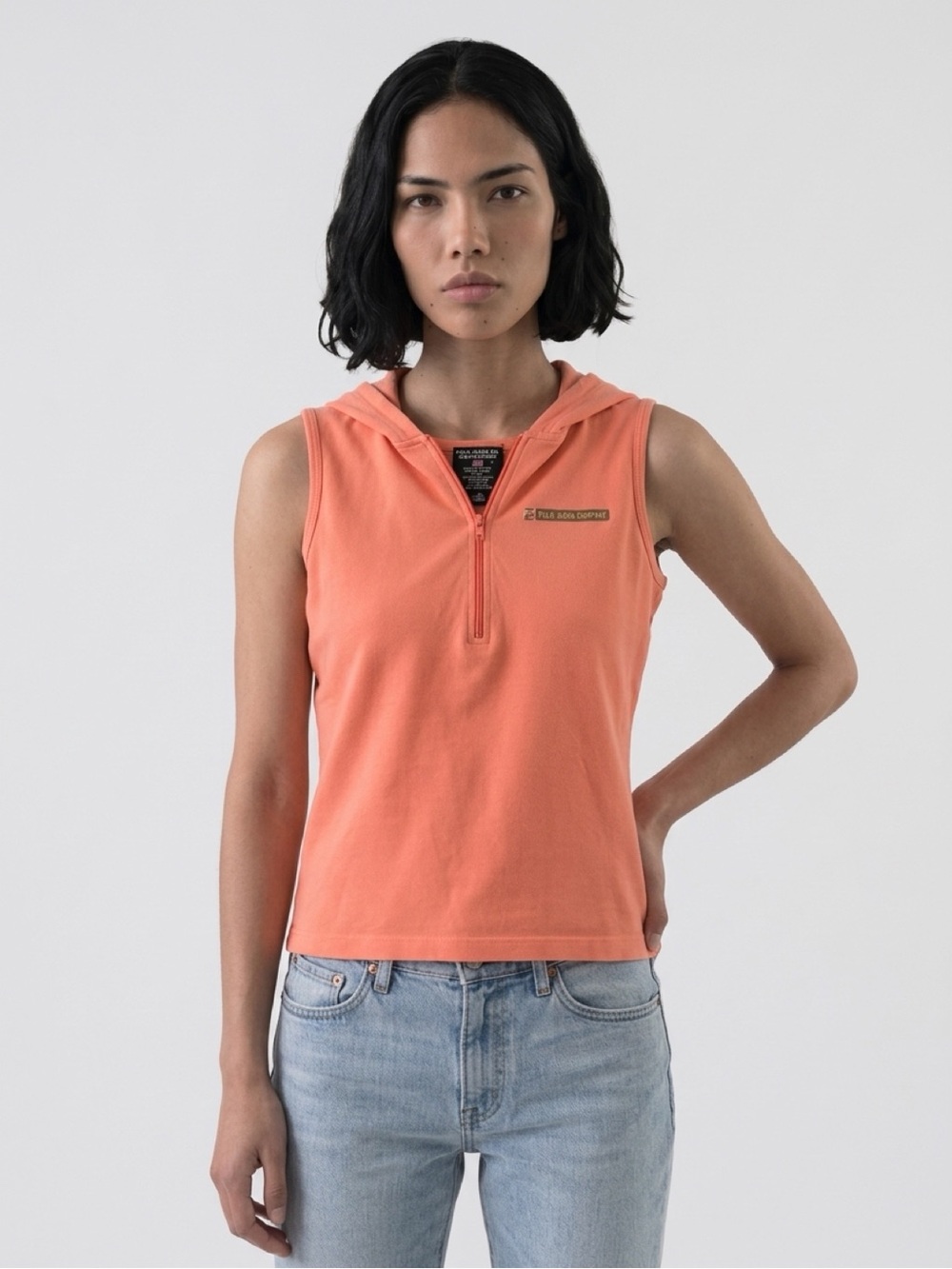 Polo by Ralph Lauren Orange Sleeveless Hooded Tank Top